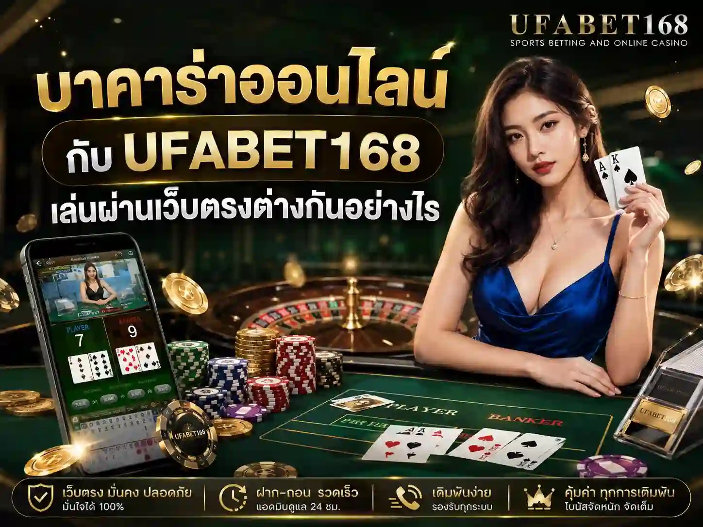 บาคาร่าออนไลน์ UFABET168 คาสิโนสดเว็บตรง ครบทุกค่าย ฝากถอนออโต้